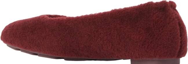 Stuart Weitzman Shearling Ballerina`s Winterstijl Red Dames