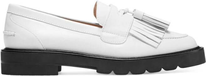 Stuart Weitzman Stijlvolle Mila Lift Lug-Sole Loafers White Dames