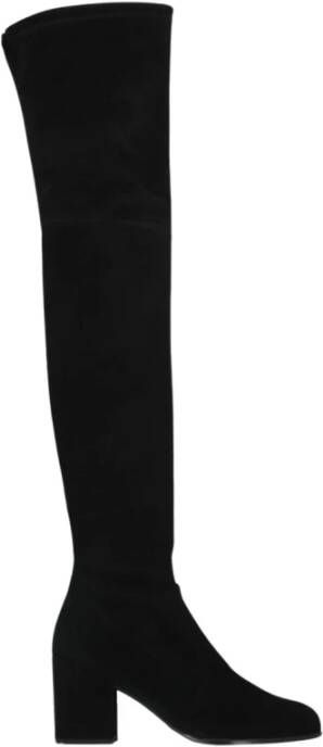 Stuart Weitzman Stijlvolle zwarte suède overknee laarzen Black Dames