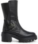 Stuart Weitzman Stoere Moto Bootie met Hardware Accents Zwart Dames - Thumbnail 1