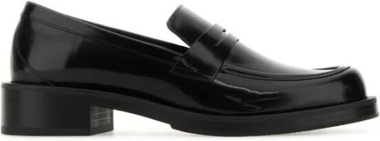 Stuart Weitzman Stoere zwarte leren loafers Black Dames