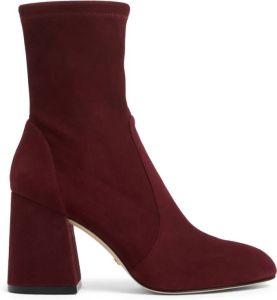 Stuart Weitzman Stretch Bootie voor Flareblock 85 Rood Dames