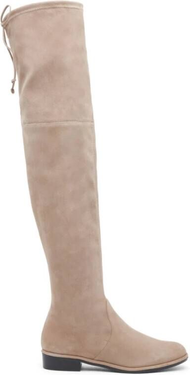 Stuart Weitzman Stretch Over-de-Knie Laars Beige Dames