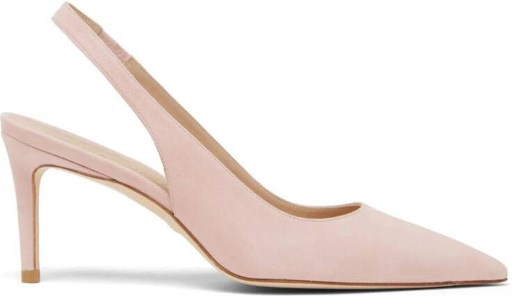 Stuart Weitzman Stijlvolle Suede Slingback Pump Beige Dames