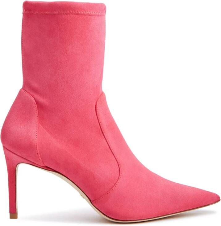 Stuart Weitzman Stijlvolle Puntige Bootie Pink Dames