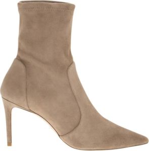 Stuart Weitzman Stuart 85 Suède enkellaars Beige Dames