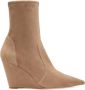 Stuart Weitzman Verhoog je stijl met de Wedge 85 Sock Bootie Beige Dames - Thumbnail 1