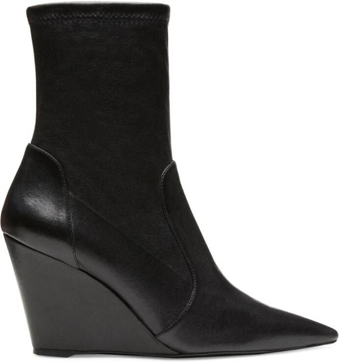 Stuart Weitzman Stuart Wedge 85 Sock Bootie Zwart Dames