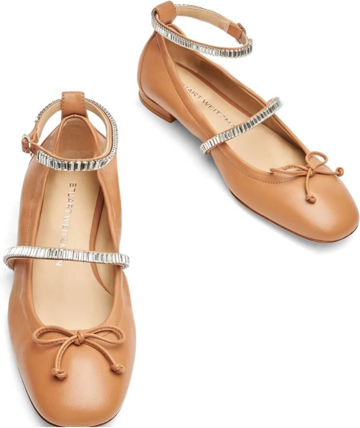 Stuart Weitzman Ballerina's met kristallen - Foto 2