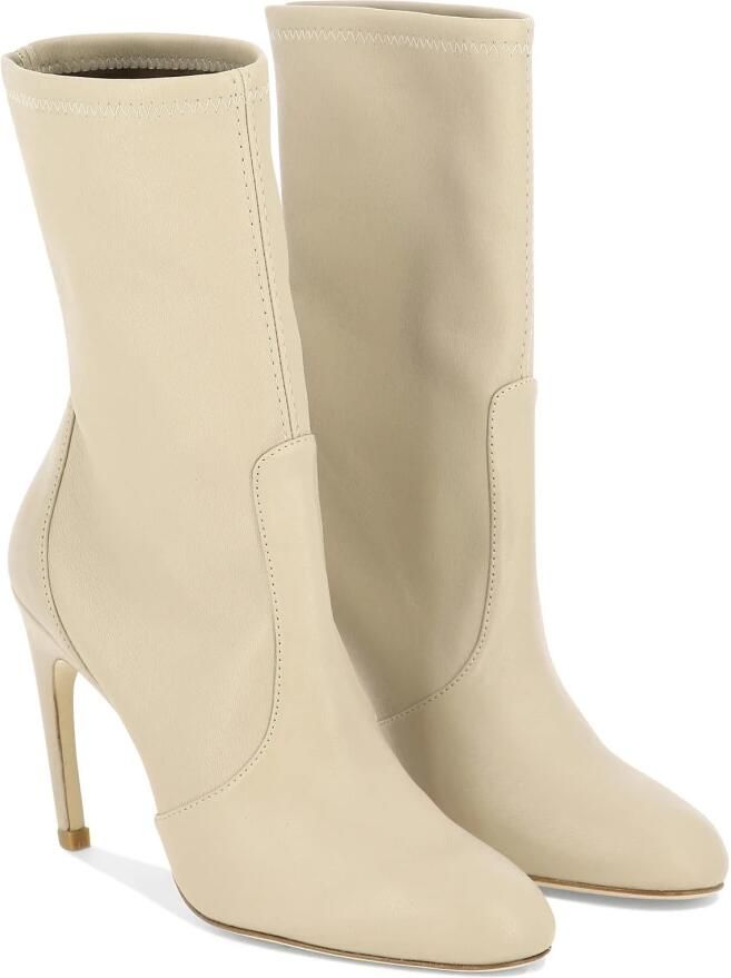 Stuart Weitzman Hoge enkellaarsjes met hak 'Lxecrve' Beige Dames - Foto 4