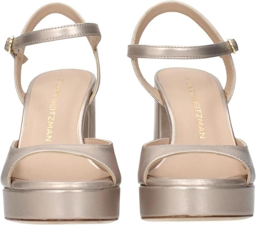 Stuart Weitz Beige Leren Plateau Schoenen