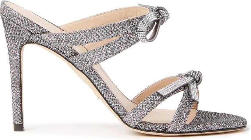 Stuart Weitzman Veelkleurige stof SW Bow Mules Grijs Dames
