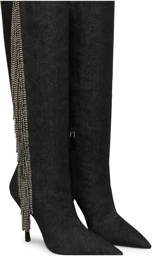 Stuart Weitzman Crystal Fringe Knee-High Laars