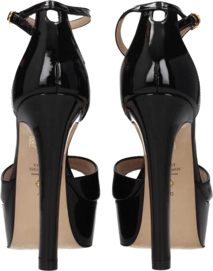 Stuart Weitz Zwarte Elegante Platform Sandalen