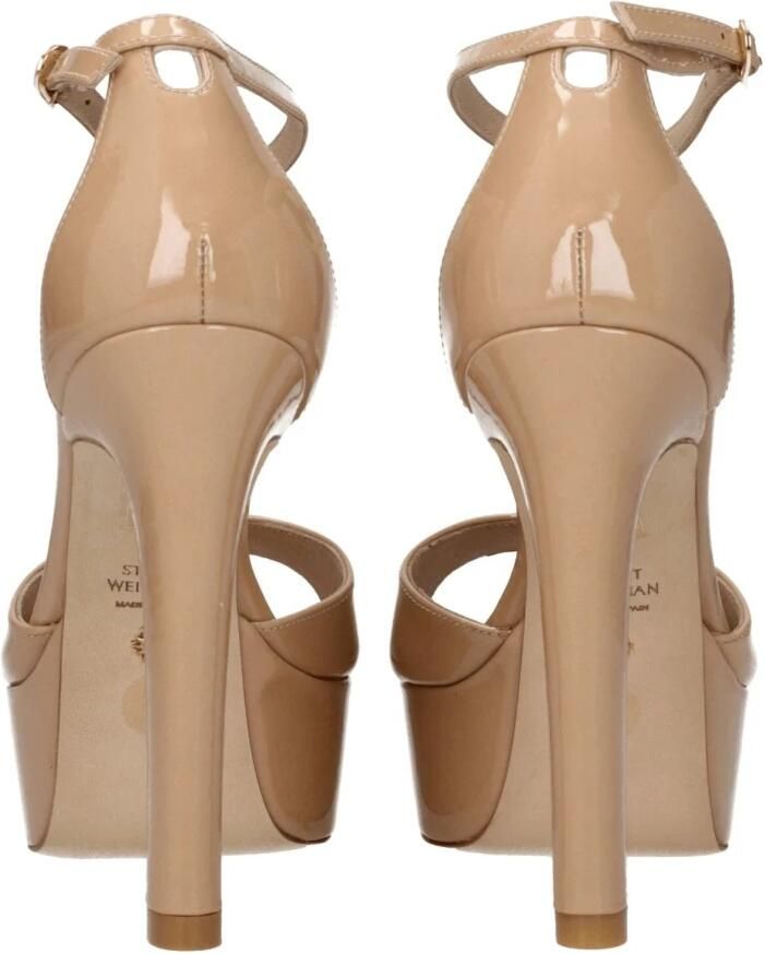 Stuart Weitzman Bruine leren platform sandalen - Foto 3