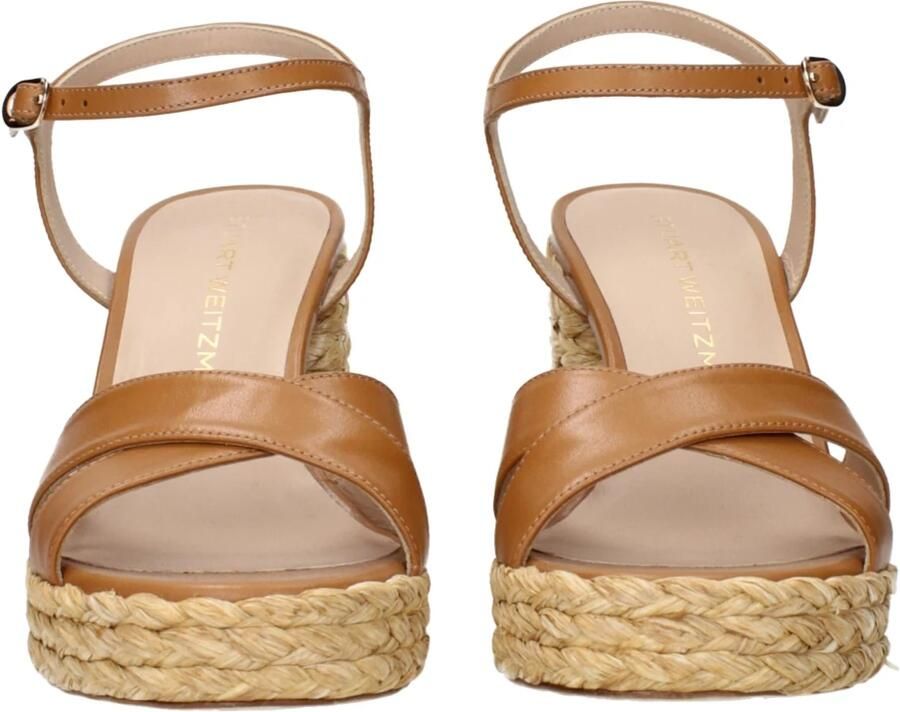 Stuart Weitz Bruin Leren Plateau Sandalen