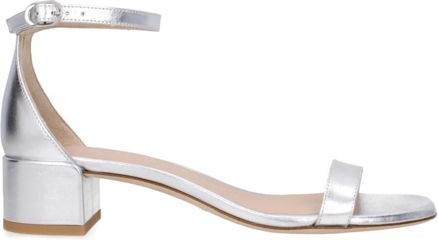 Stuart Weitz Grijze Leren Sandaal Middelhakken