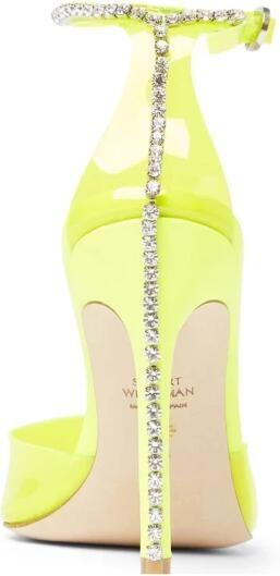 Stuart Weitzman Neon Gele Kristallen Ketting Pumps