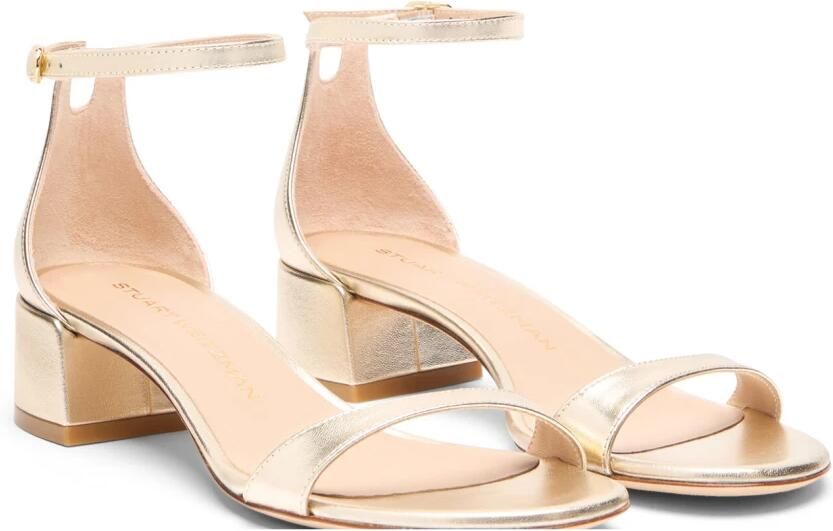 Stuart Weitz Nudistcurve 35 Block-Heel Suede Sandal