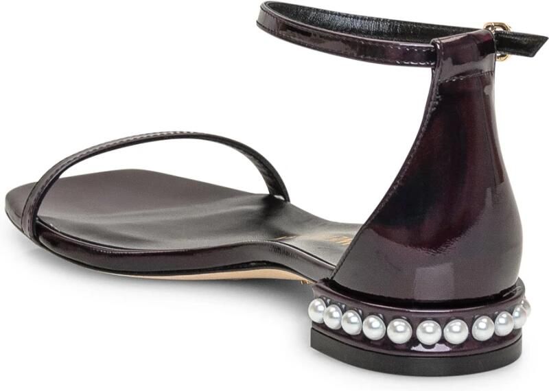 Stuart Weitzman Parel Enkelband Platte Sandalen Black Dames - Foto 2