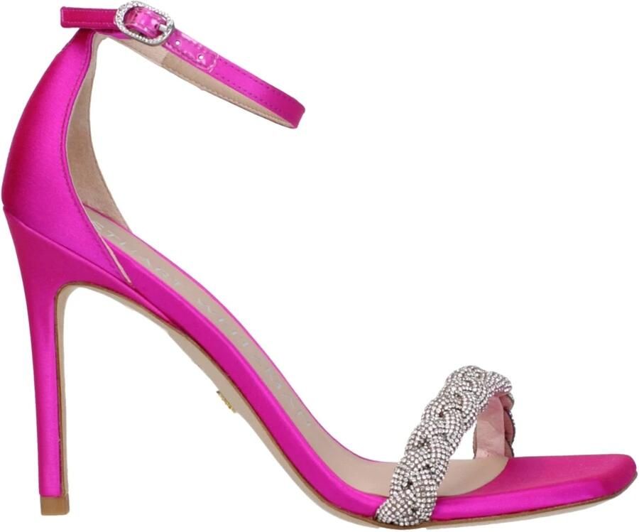 Stuart Weitzman Fuchsia satijnen flamingo sandalen Roze Dames