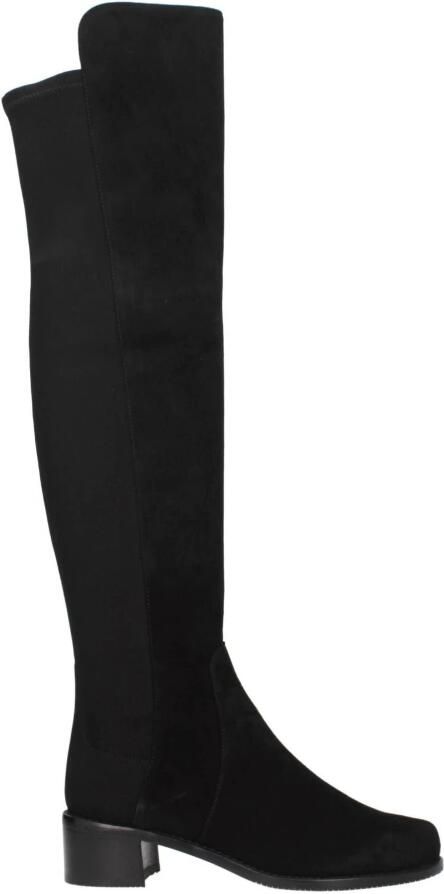 Stuart Weitz Zwarte Leren Over De Knie Laarzen
