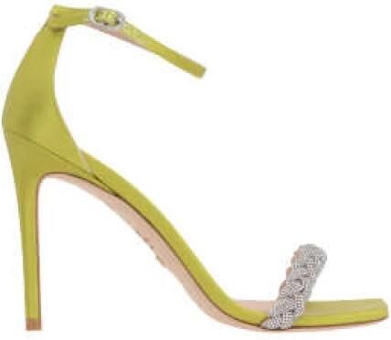 Stuart Weitz Pistache Satijnen Sandalen met Versierde Band - Foto 3