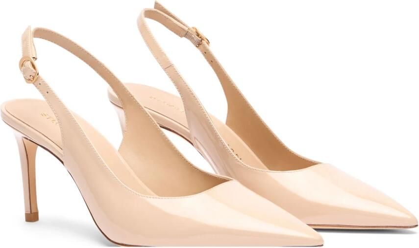 Stuart Weitzman Beige Leren Hoge Hak Pumps - Foto 3