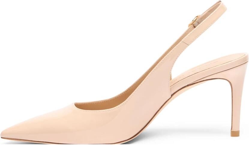 Stuart Weitzman Beige Leren Hoge Hak Pumps - Foto 4