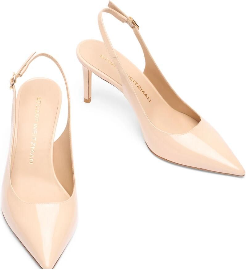 Stuart Weitzman Beige Leren Hoge Hak Pumps - Foto 2