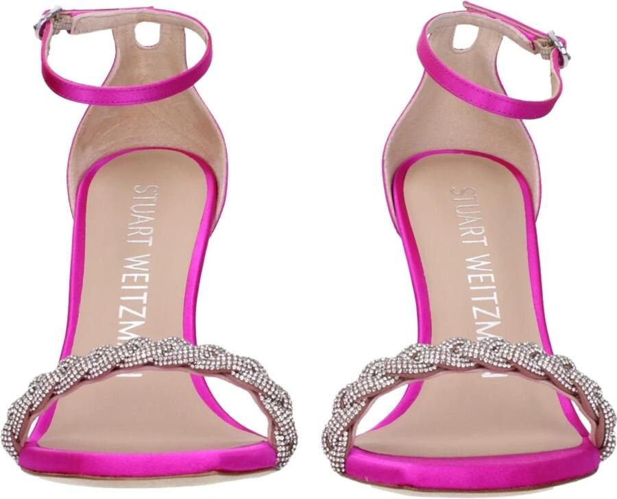 Stuart Weitzman Kristalversierde hoge hak sandaal Pink Dames