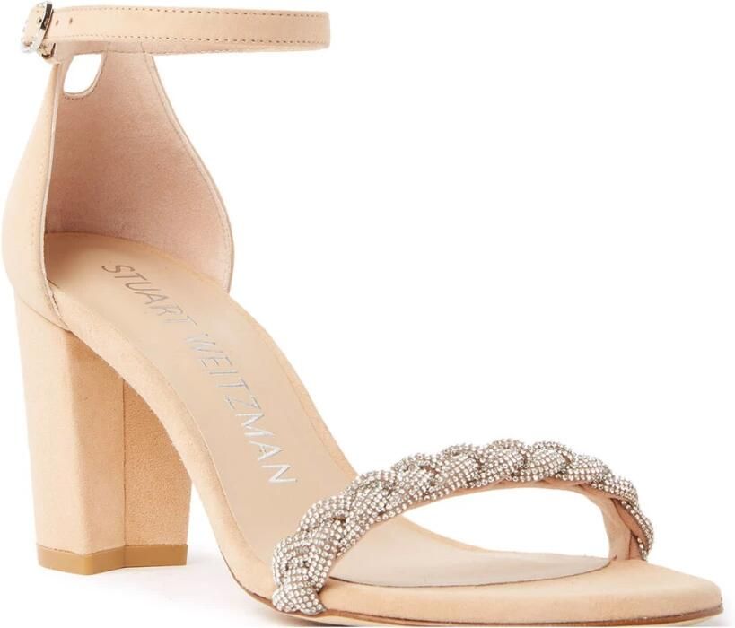 Stuart Weitzman Kristalversierde Highshine Sandaal Beige Dames