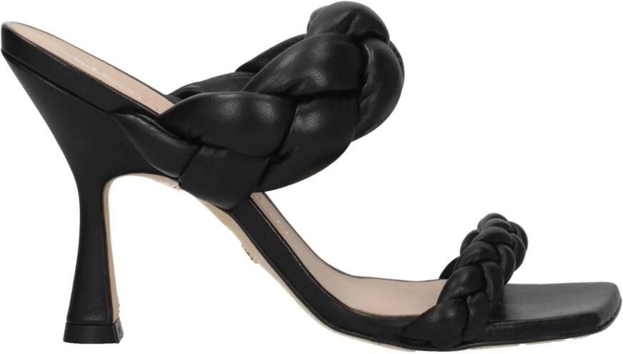 Stuart Weitz Zwarte leren stilettohak sandalen - Foto 2