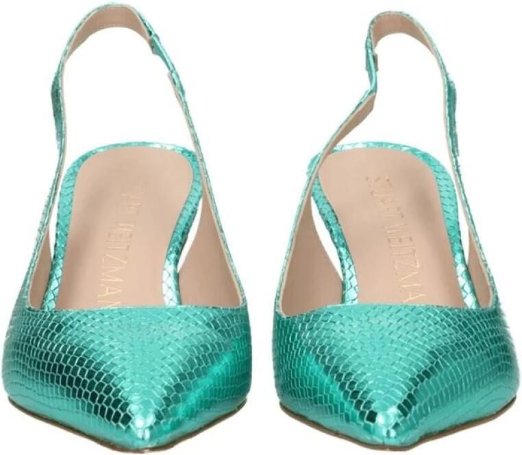 Stuart Weitz Slangenprint puntige neus sandaal