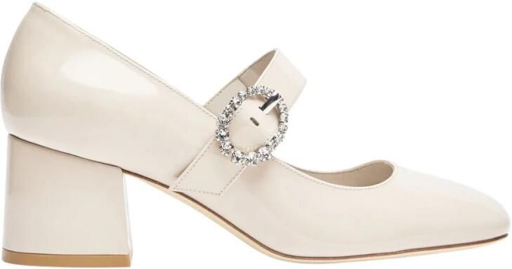Stuart Weitzman Kristallen Gesp Mary Jane Hakken White Dames