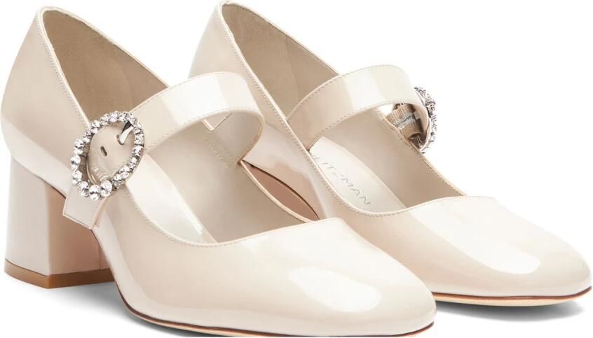 Stuart Weitzman Kristallen Gesp Mary Jane Hakken White Dames - Foto 3