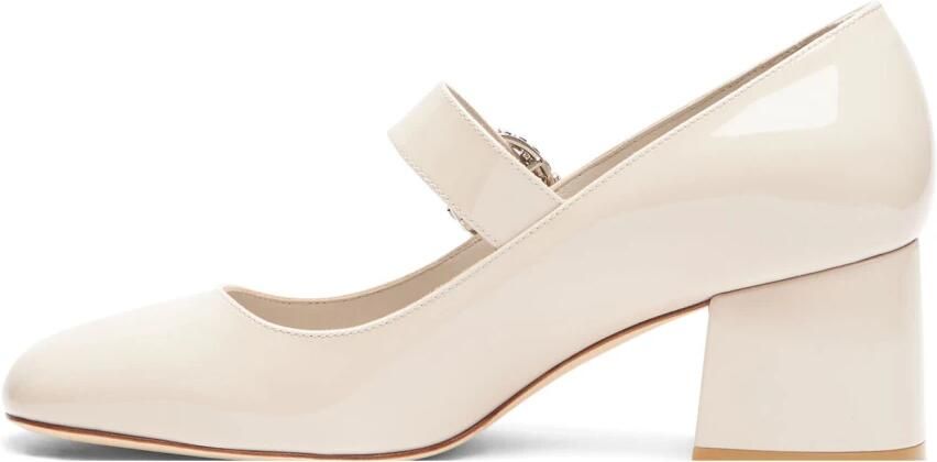Stuart Weitzman Kristallen Gesp Mary Jane Hakken White Dames - Foto 4