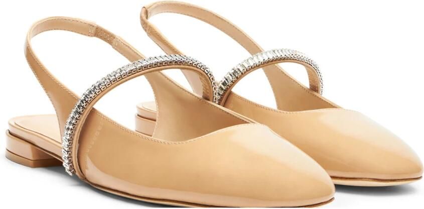 Stuart Weitzman Kristalversierde Slingback Platte Beige Dames - Foto 3
