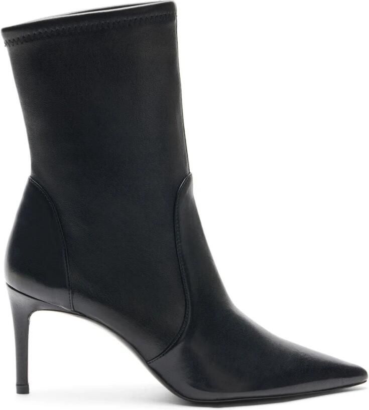 Stuart Weitzman Zwarte Leren Pijl Teen Hak Laarzen