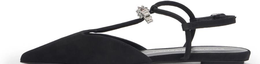Stuart Weitzman Kristal T-Strap Platte Sandaal Black Dames - Foto 8