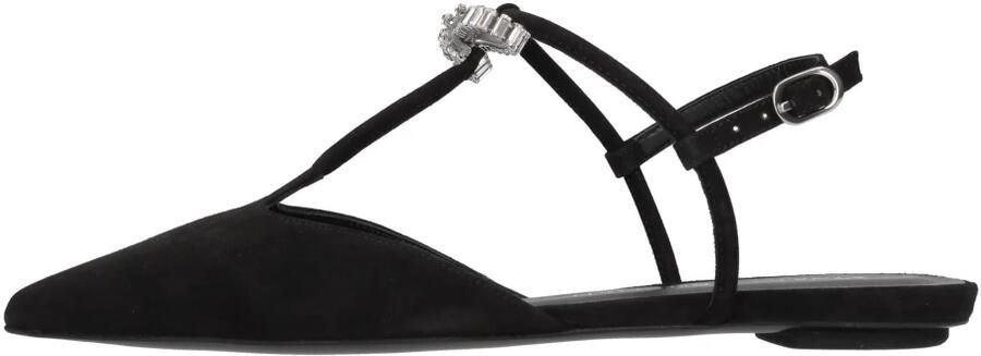 Stuart Weitzman Kristal T-Strap Platte Sandaal Black Dames - Foto 5