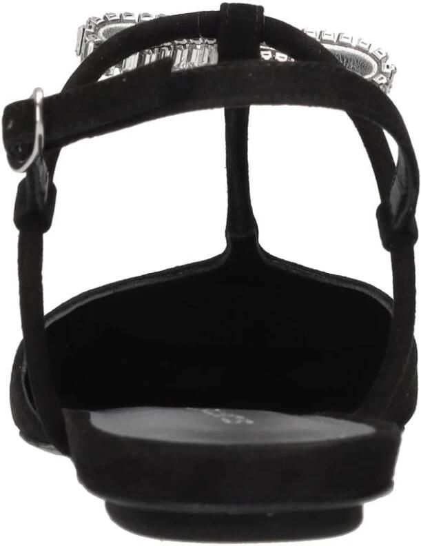 Stuart Weitzman Kristal T-Strap Platte Sandaal Black Dames - Foto 4