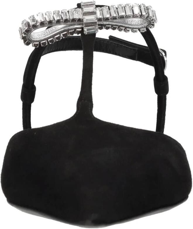 Stuart Weitzman Kristal T-Strap Platte Sandaal Black Dames - Foto 3