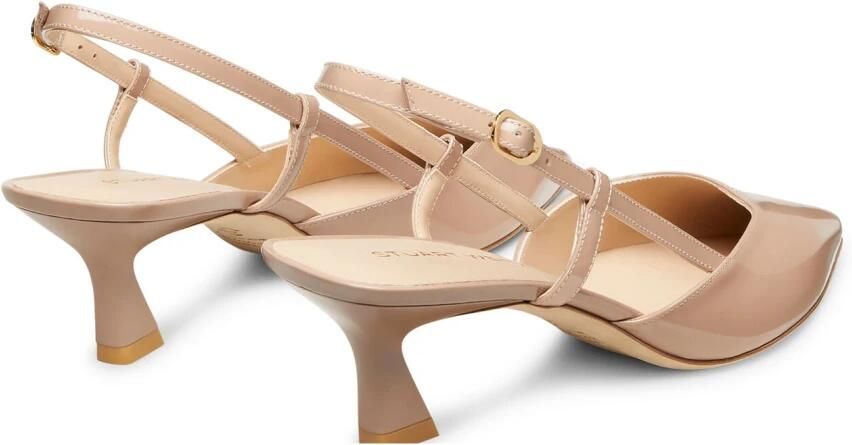 Stuart Weitzman Gepolijste leren slingback met hak Beige Dames - Foto 4