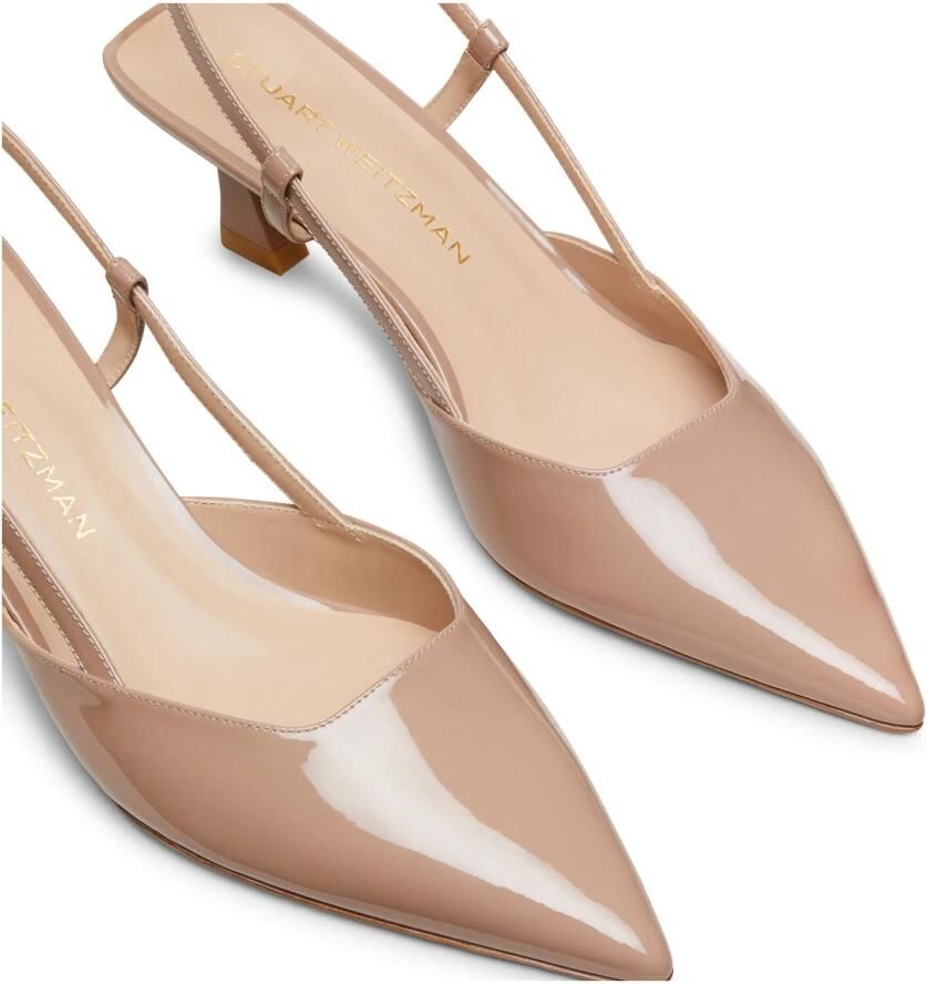 Stuart Weitzman Gepolijste leren slingback met hak Beige Dames - Foto 2