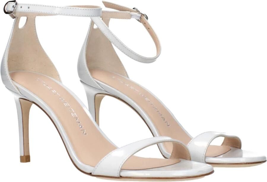 Stuart Weitzman Witte Leren Stiletto Hakken Sandalen - Foto 5