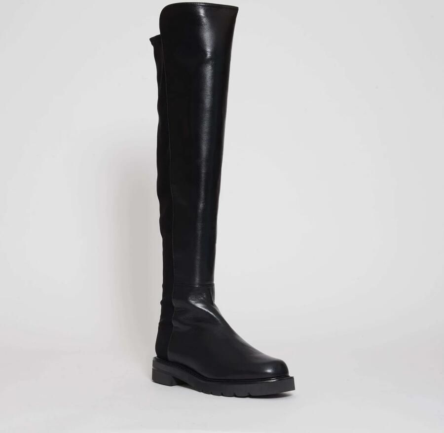 Stuart Weitzman Zwarte leren enkellaarsjes