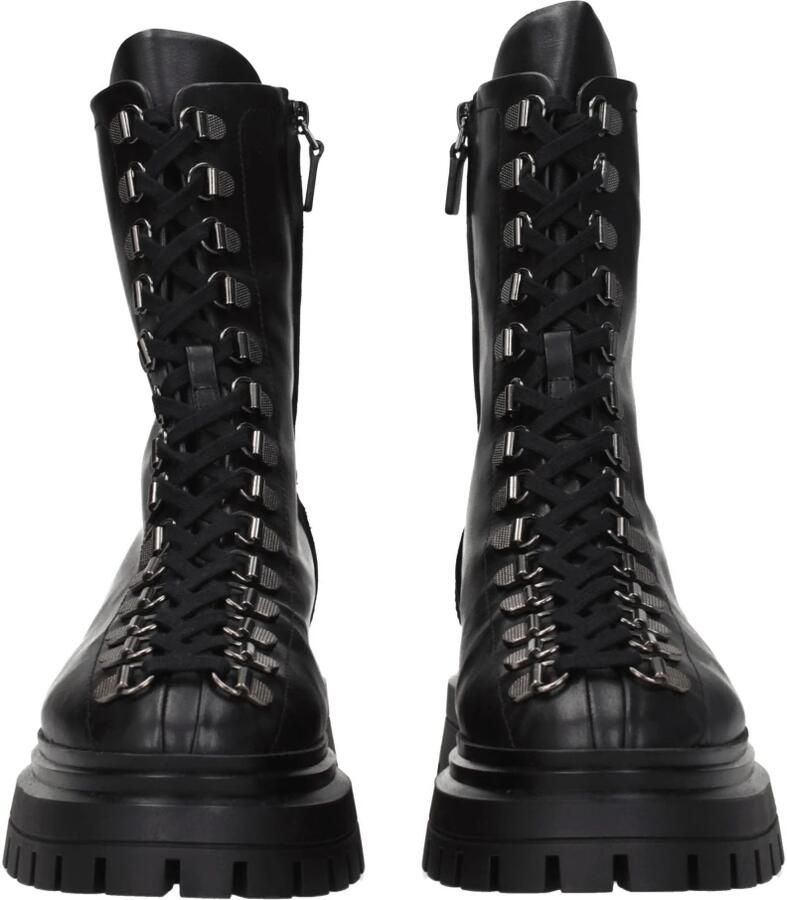 Stuart Weitz Zwarte Leren Enkellaarsjes Punk Rock