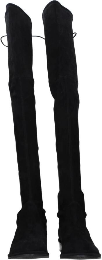 Stuart Weitz Zwarte Leren Over De Knie Laarzen