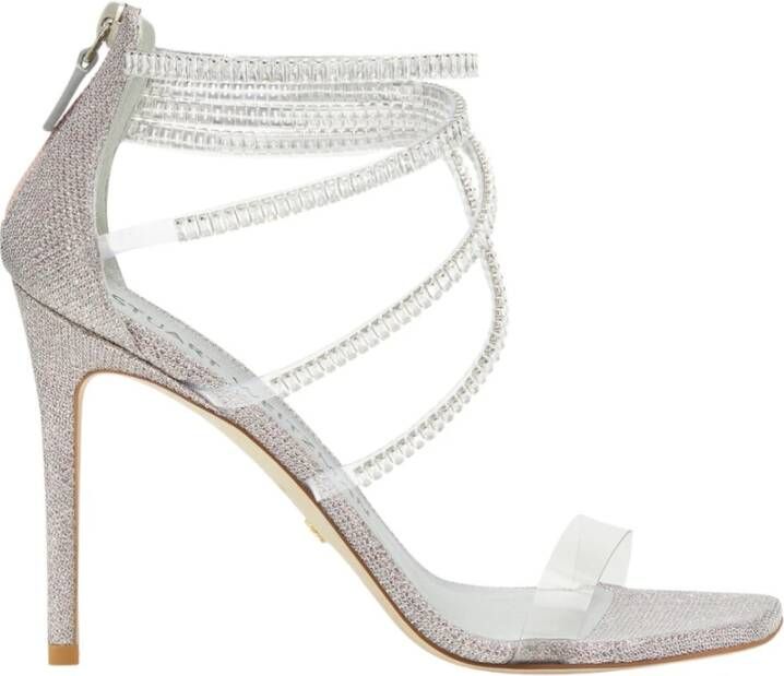 Stuart Weitzman Sandaal met Kristalaccenten en Hoge Hak Gray Dames